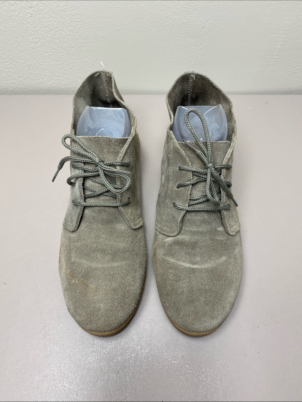 MTNG Suede Ankle Boots in Olive Gray